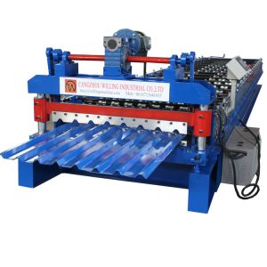 Wholesale Trapezoidal Profile Ppgi Roof Tile Roll Former Electric Cutting from china suppliers