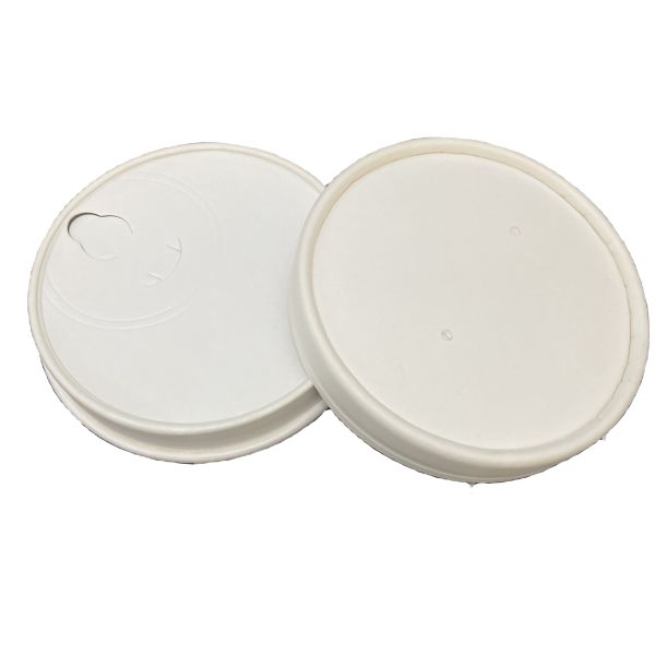 Quality 8oz 12oz 16oz 8cm 9cm Non Spill Paper Cups Lids Sugarcane Bamboo Pulp for sale