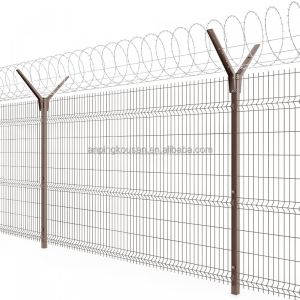Customized Metal Airport Fence Hot-Dipped Galvanized 3D Wire Fence for Garden at