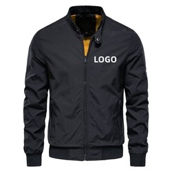Custom Men's Casual Jacket Sport Solid Color Coat Men's Simple Jacket Varsity