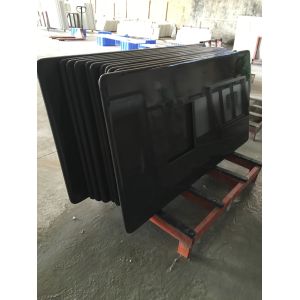 Durable Black Marble Granite Slabs / Functional Engineered Stone Kitchen