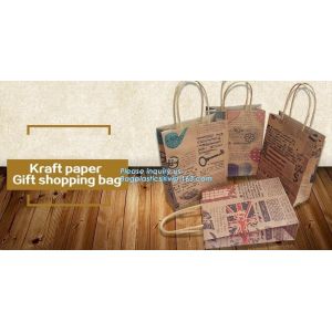 Flower Carrier Bag Customized Pot Plants Kraft Paper Bag With Handle Stamping