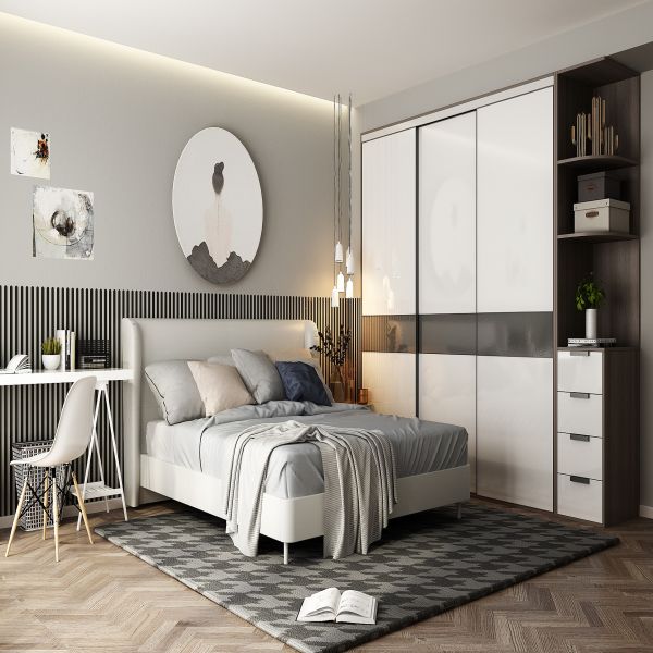 Modern Style Sliding Door Wardrobe for High End Bedroom 2023 Design Customizable