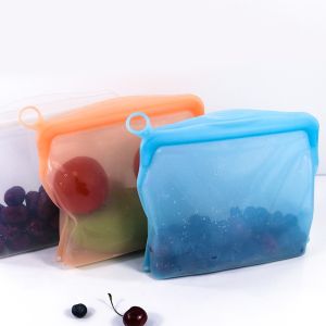 Microwavable Reusable Silicone Food Storage Bag 500ml 1000ml 1500ml
