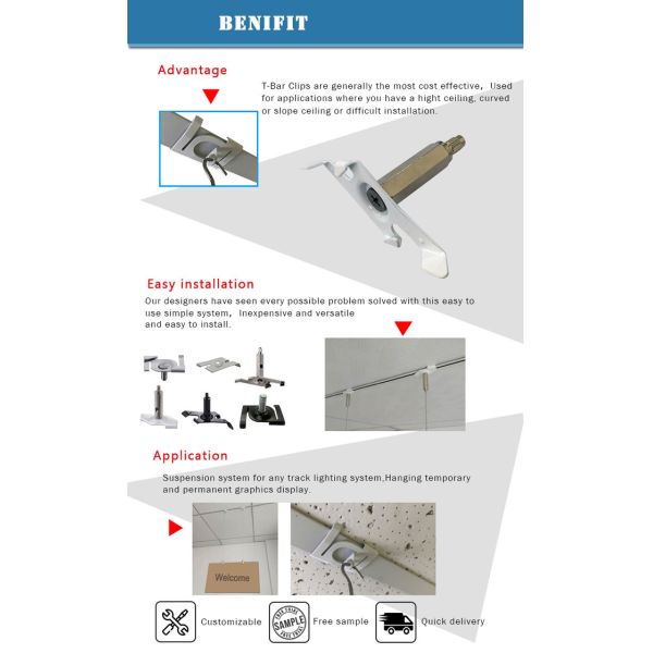 Wholesale T-Bar Clips For Drop Ceiling Clips For Hanging Signs 26mm 1