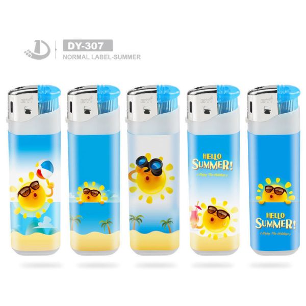 Quality Customization DY-307 Electronic Plastic Lighter Plastic Electronic Gas Lighter for sale