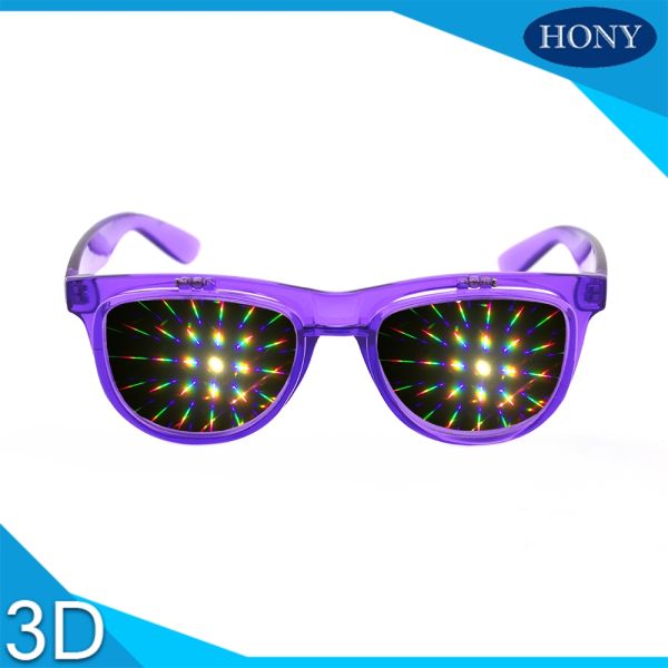 Clear 13500 lines double lens flip Up 3D Diffraction Glasses Red white purple