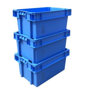 Solid Box Plastic Moving Containers Produce Plastic Vented Crates