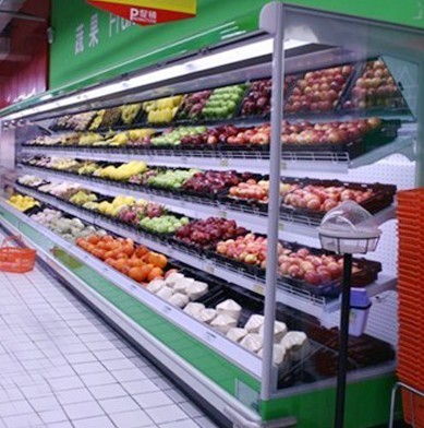 Quality Vegetable / Milk Upright Multideck Open Chiller 2 Degree With Vertical Curtain Chiller For Energy Saving for sale