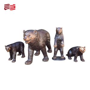 Life-Size Bronze Bear Sculpture Custom Metal Animal Statues for Artistic