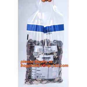 Strong adhesive seal tamper proof safety deposit package plastic bank bag, Bank
