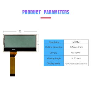 2.3 Inch Graphic LCD Module 128x32 Dot Martix Custom LCD Display