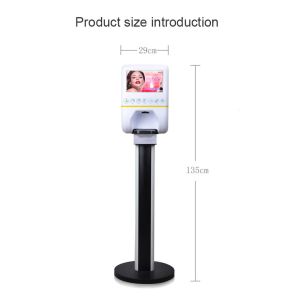 Standing Plastic Android Advertising Screen Non Contact Automatic Spray Hand