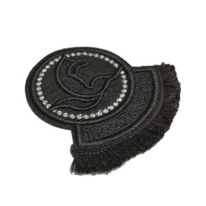 Felt Material Custom Embroidered Patches Sew On Backing With Tassels