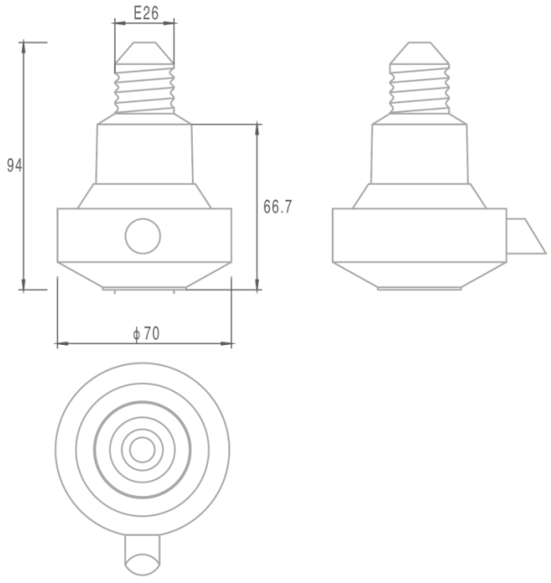 JL-302A Bulb Holder Control product dimensions and size diagram