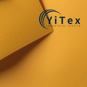China 700G PVC Ventilation Duct Yellow And Black Mesh Fabric Anti Static Vinyl Coated Fabric on sale