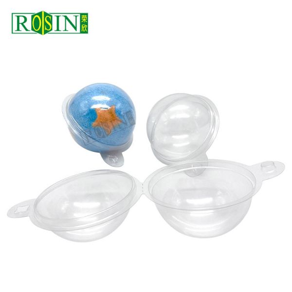 Customized Pet Transparent Bath Bomb Blister Packaging Round Lightweight