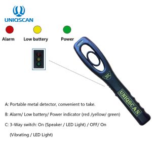 9V Battery Hand Held Metal Detector Super Wand Scanner Sensitivity Adjustable