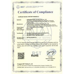 shenzhen pures  Technology Co., Ltd. Certifications