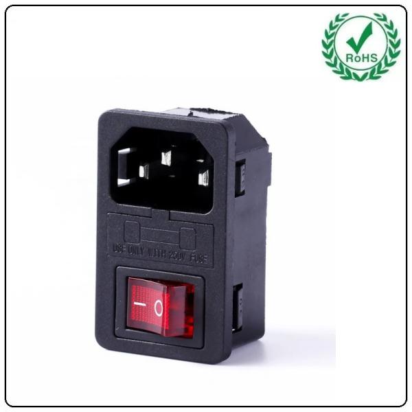 Quality AC Power Socket Inlet Electrical Plug C8 Type Connector with rocker switch for sale