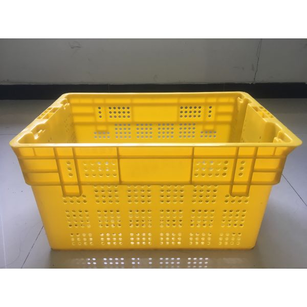 Quality Durable Plastic Food Crates ,  Stacking Nesting Fruit Vegetable PP Mesh Crates DC Warehouse for sale