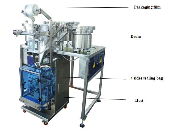 Four Vibrator Bowl Automatic Sealer Machine Counting Sachet Packing Machine