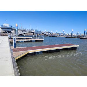 Aluminum Alloy Finger Floating Pontoon Dock Hardwood Decking Floating Pontoon