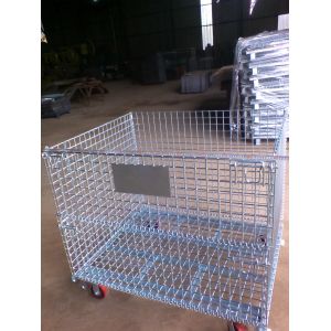 China Stackable Wire Mesh Container,Storage Cage, Warehouse galvanized wire mesh container on sale