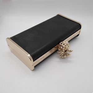 Pineapple Head Lock Gold Purse Frame With Chain Loops