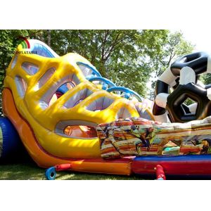 Wholesale Multicolored Inflatable Amusement Park Football Combo Playground With LED Scoreboard from china suppliers
