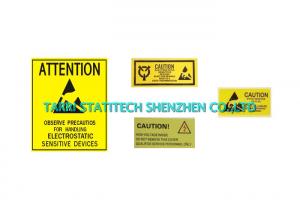 Wholesale Anti Static Tape Caution ESD Warning Labels PVC Film 6KV Voltage Resistance from china suppliers