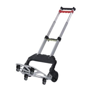 68kg Telescopic Foldable Cart Trolley TPR Wear resist Wheel Folding Luggage