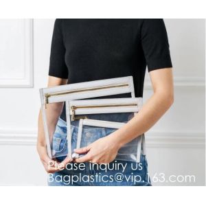 Wholesale Promotional factory price portable k clear holographic PVC cosmetic bag,Eco-friendly heat seal frosted plastic PVC from china suppliers