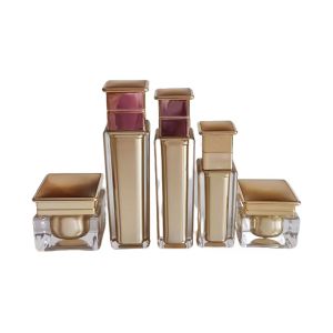 Round Clear 50ml Cream Empty Plastic Lotion Bottle Acrylic Cream Jar Set