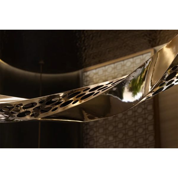 Melting Clock Art Creation Metal Sculpture With Ceiling Hanging Design For Hotel