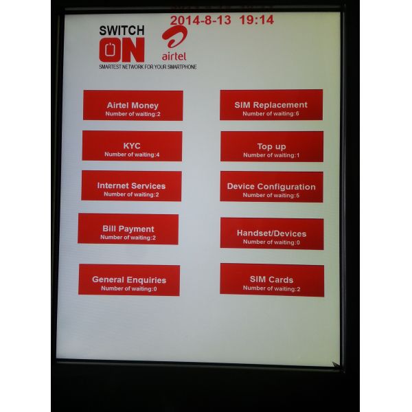 Open Source Easy Installation Wireless Electronic 19 Inch Bank Queue System