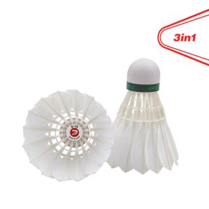 Durable High Stability 3in1 Super Grade Natural Feather Badminton Shuttlecock