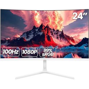 Curved 24 Inch Computer PC Monitors 100hz FHD 1080P Frameless Computer Monitors