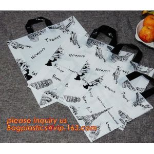 Wholesale Custom Print Soft Loop Handle Plastic Shopping Bag with handles,Colored Soft Loop Plastic Handle Bags With Cardboard Ins from china suppliers