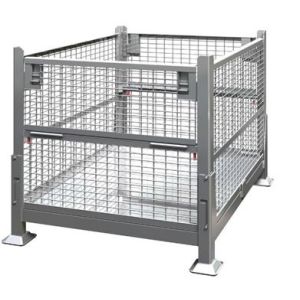 removable collapsible baskets 4 layer stackable stillage cages galvanized mesh