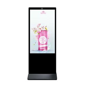 Wholesale 8 Array Microphone 55&quot; AI Touch Screen Kiosk with Face Recognition Optional Printer and QR Code Scanner from china suppliers