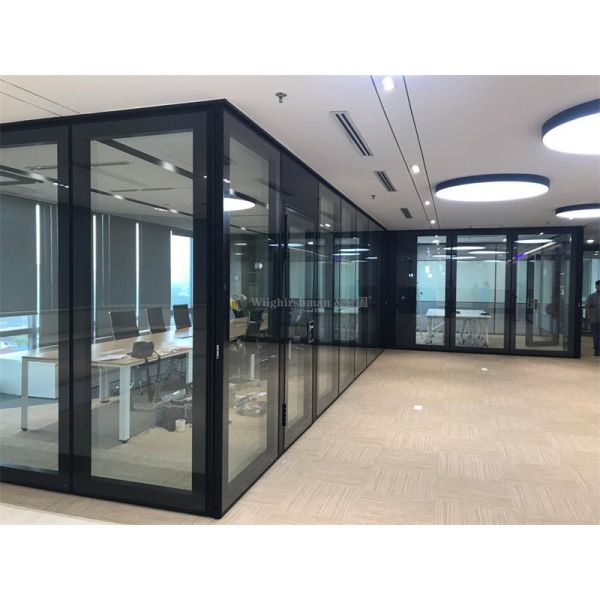 Modern 10mm Movable Glass Partition Walls Easy Installation Modular Glass Office