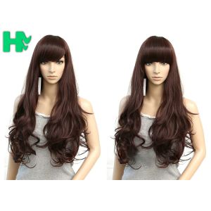 Wholesale Brown Color Rose Intranet Long Curly Wigs Synthetic Hair 250% Density from china suppliers