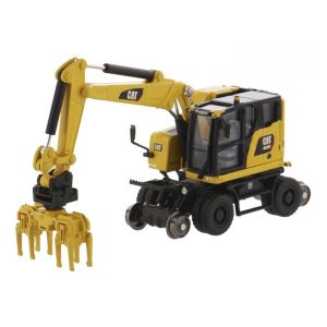 DM M323F Hydraulic Wheel Excavator Diecast Engineering Model 85656 1:87 with 2