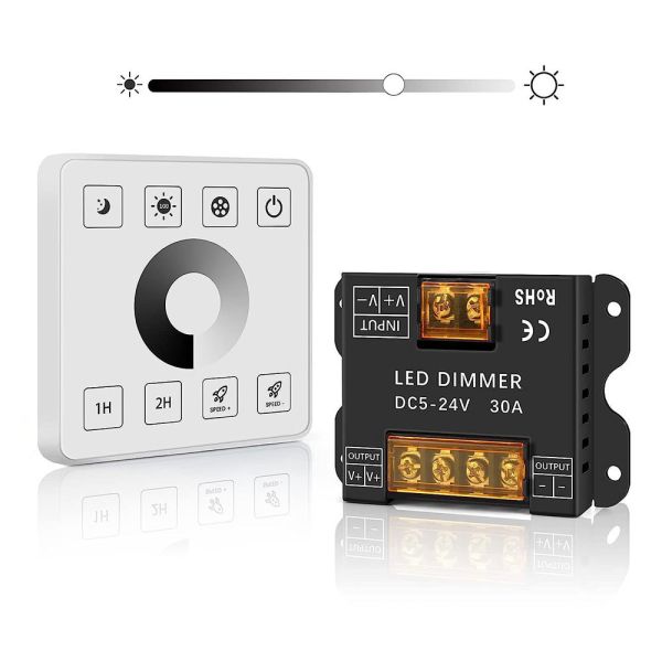 Wireless RF Touch Panel LED Light Controller for Monochrome Two-Color and RGB