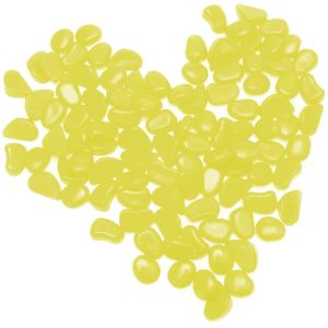 Yellow Decorative Fish Tank Luminous Garden Pebbles Quartz Surface