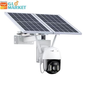 Wifi Tuya Smart Solar Camera 20Watt Outdoor Surveillance PTZ Camera With Solar