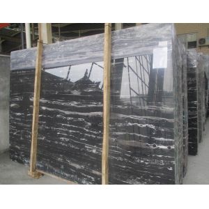 Portoro Black Marble Slab , Solid Surface Marble Sheets For Walls / Floor