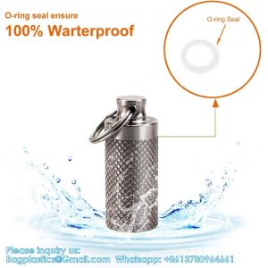 Keychain Pill Holder (5 Pack), Aluminum Waterproof Portable Small Travel