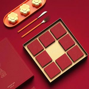 Mooncake Rigid Cardboard Gift Packaging Box Custom Printing